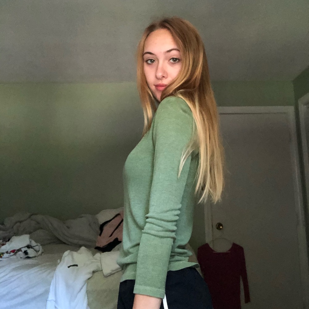 AE soft & sexy Ribbed Green Long Sleeve